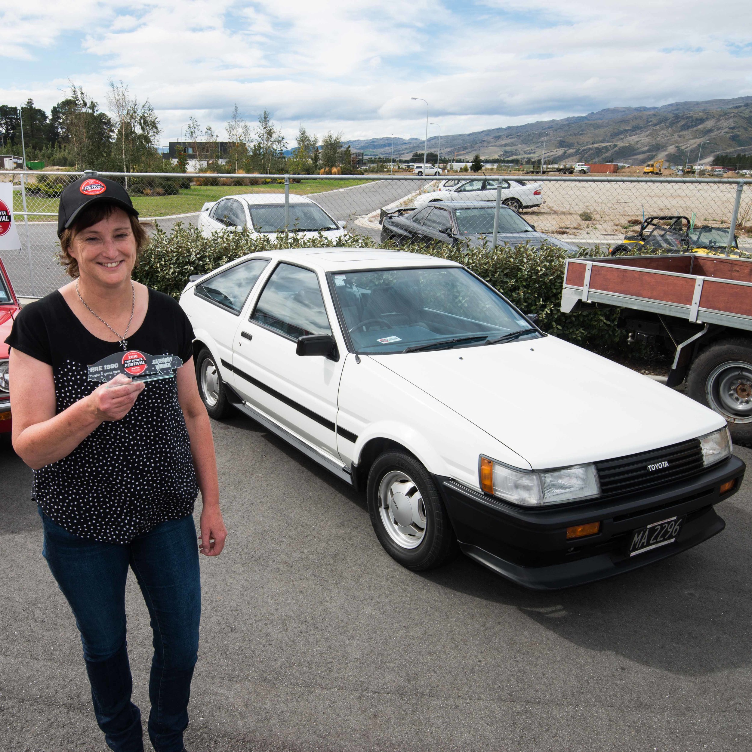 Trish Campbell and her pristine original AE86 which won the Pre-1990 category in the Show and Shine competition .jpg