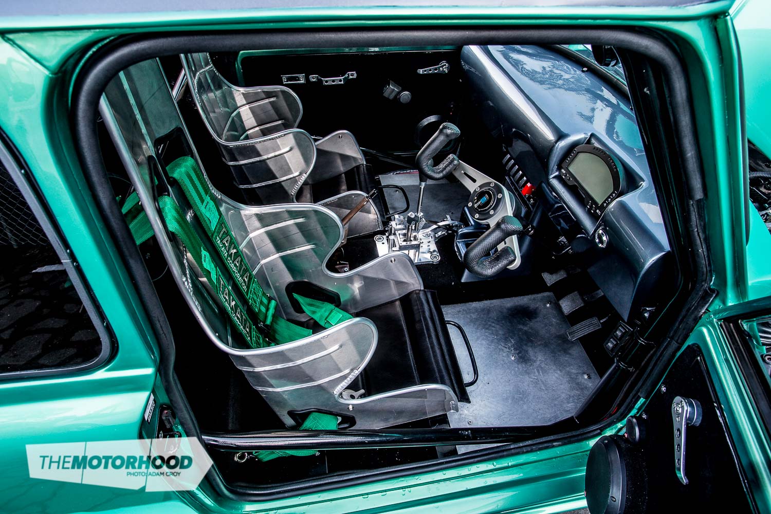 Getting in and out of the Mini is not for the tall or big-boned thanks to the full-containment Kirkey alloy seats